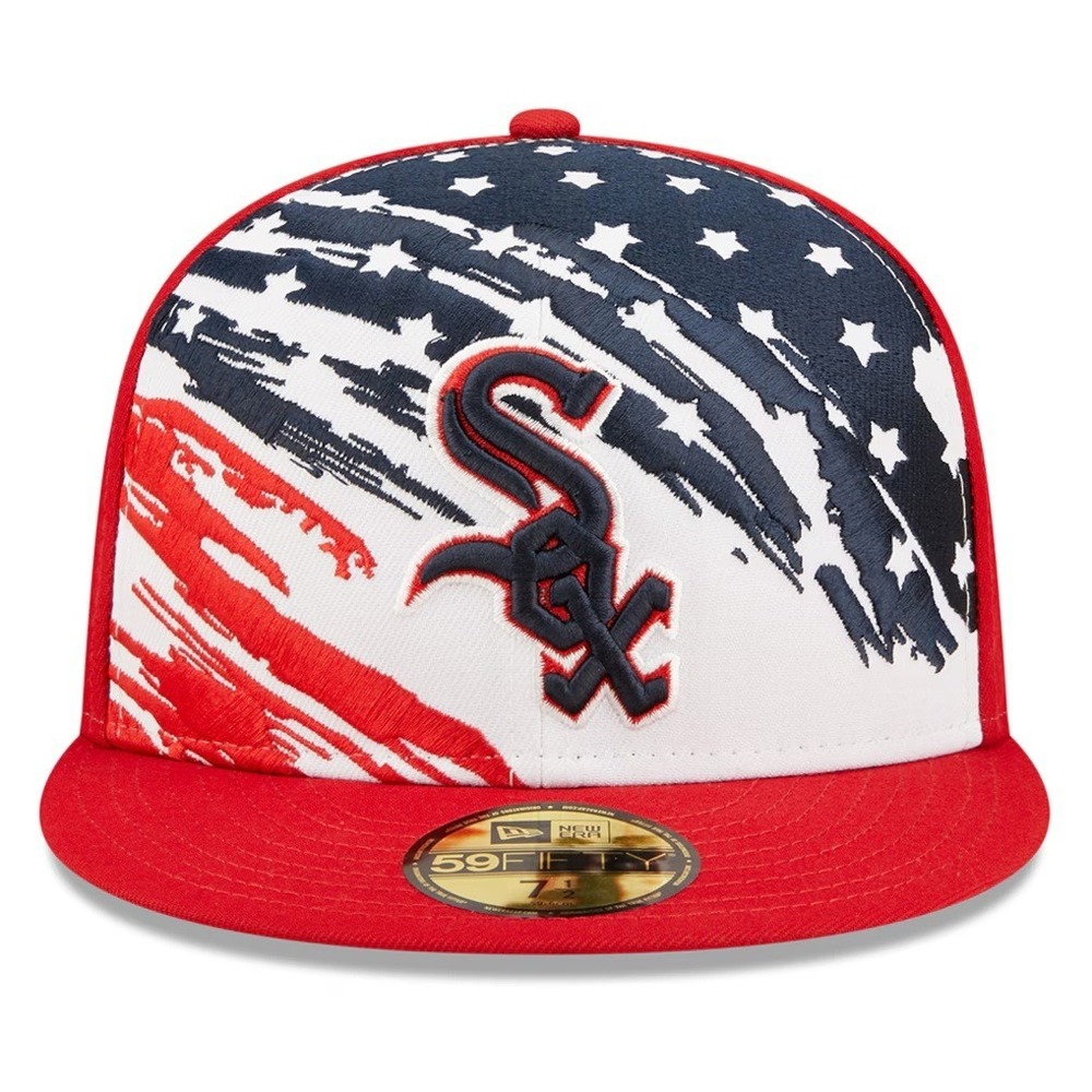 New Era 59FIFTY Chicago White Sox 4th of July Patriotic Fitted Hat Red Sz 7 1/4 - Picture 2 of 6